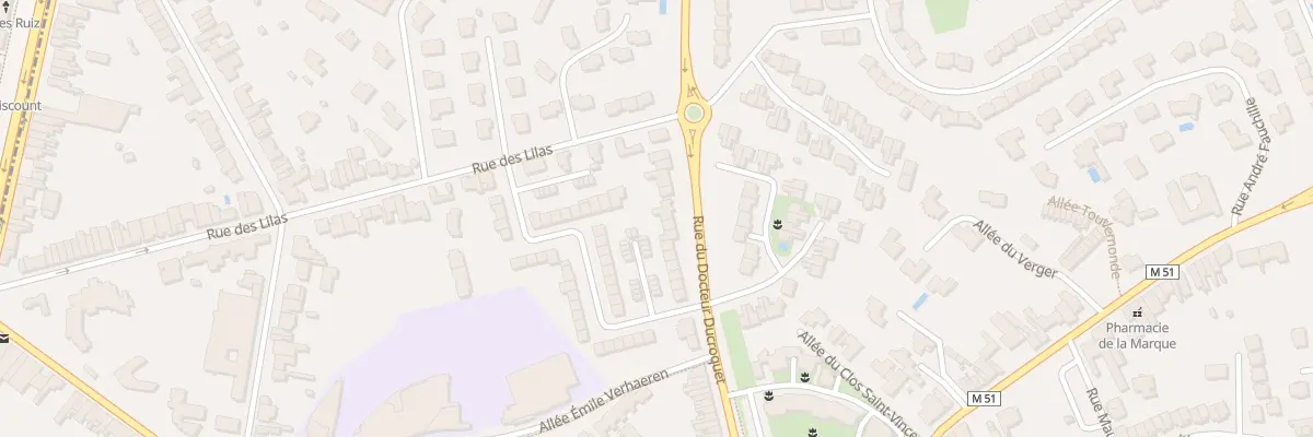 Plan du 91 Rue du Docteur Ducroquet à Marcq-en-Barœul