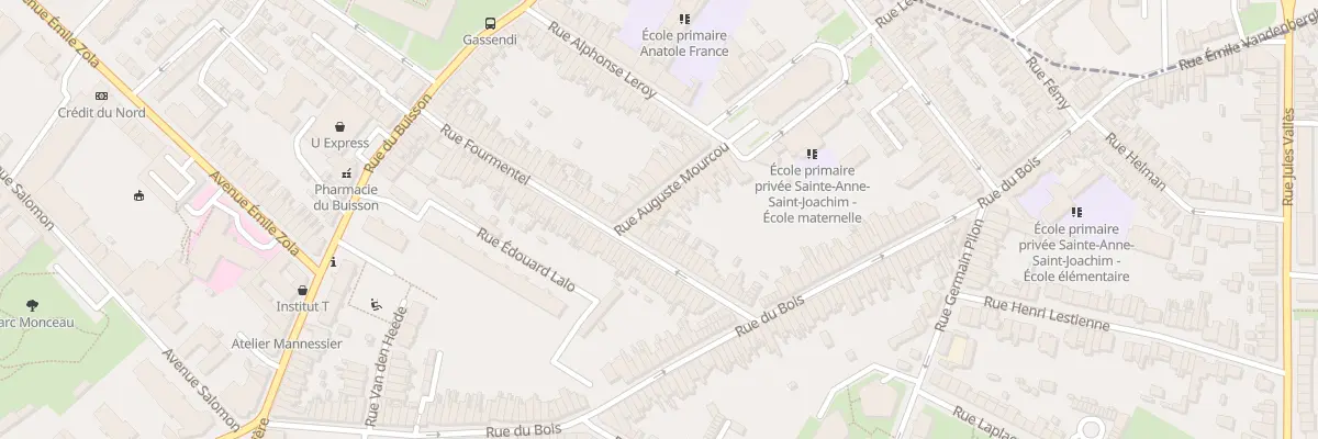 Plan du 2 Rue Auguste Mourcou à Lille