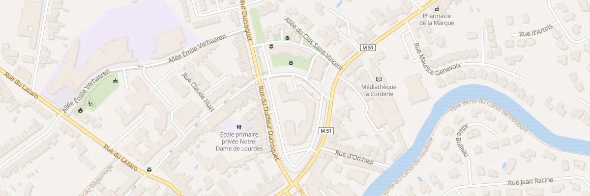 Plan du 10 Rue du Docteur Ducroquet à Marcq-en-Barœul