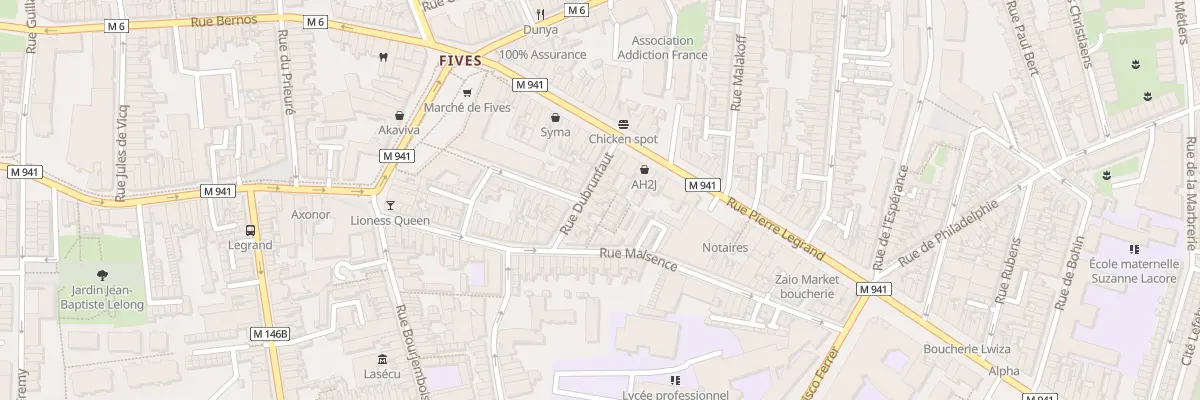 Plan du 9 Rue Dubrunfaut à Lille