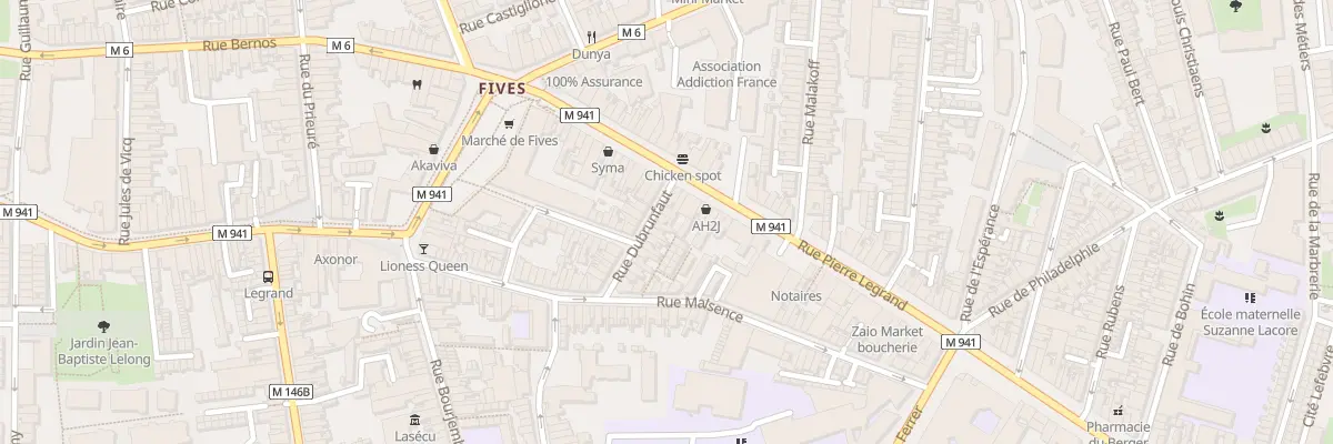 Plan du 3 Rue Dubrunfaut à Lille