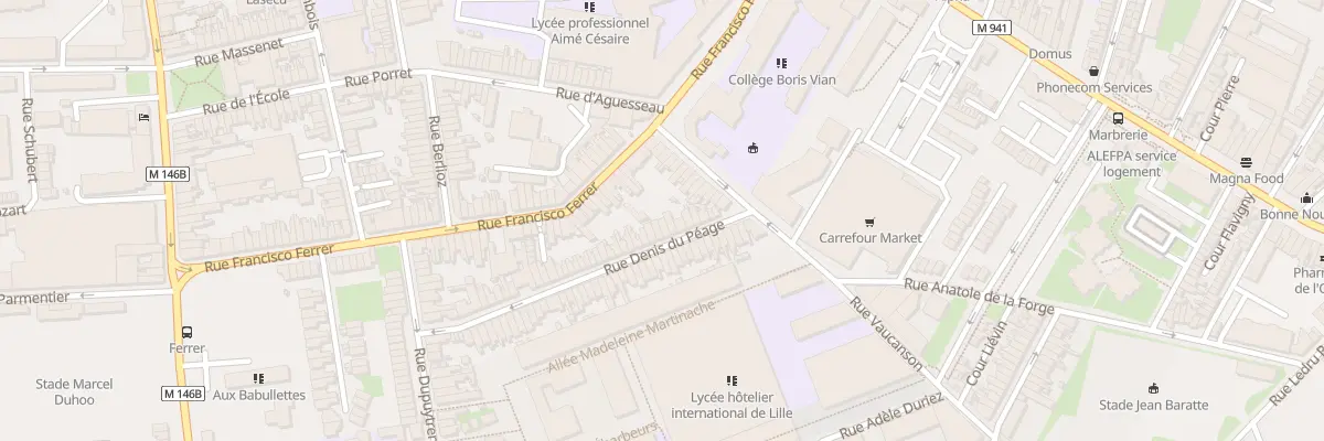Plan du 55 Rue Denis du Péage à Lille