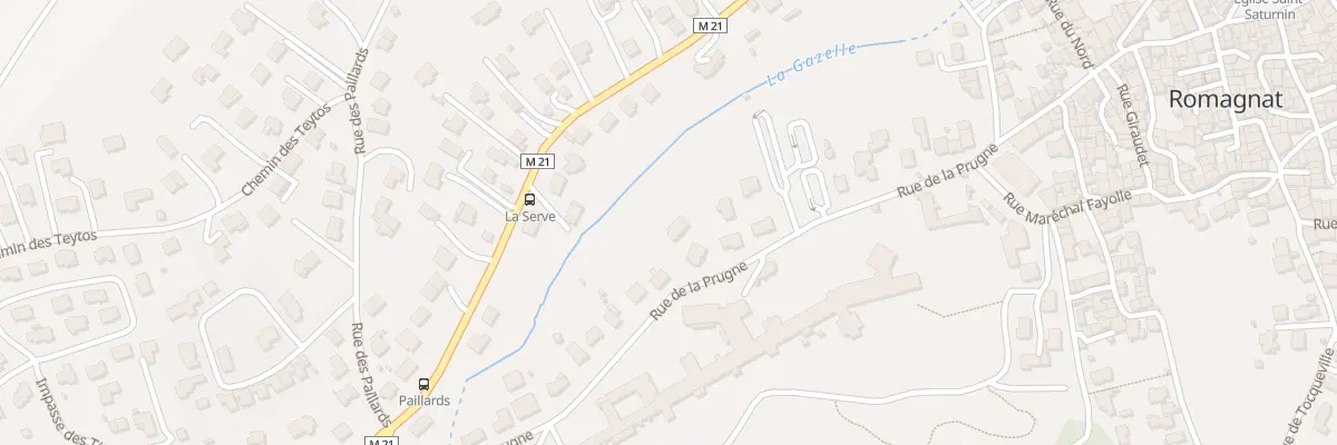 Plan du 34 Rue de la Prugne à Romagnat