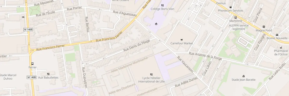 Plan du 70 Rue Denis du Péage à Lille