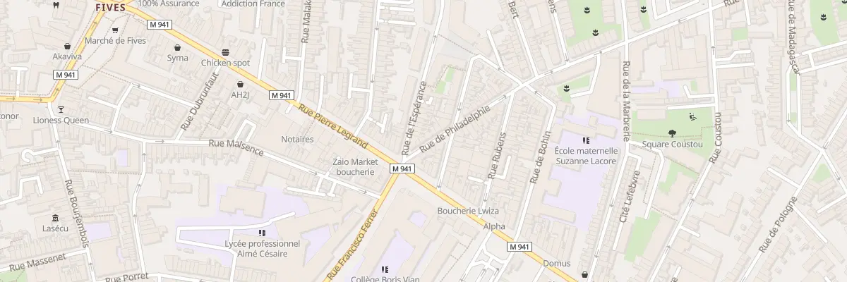 Plan du 3 Rue de Philadelphie à Lille