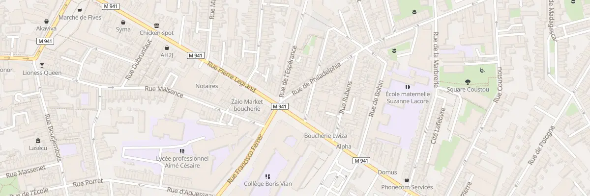 Plan du 2 Rue de Philadelphie à Lille