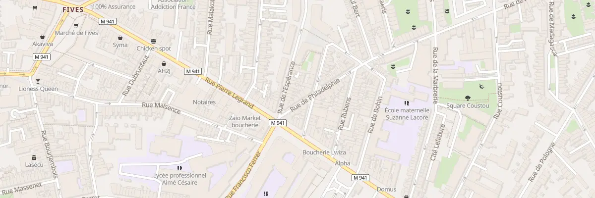 Plan du 5 Rue de Philadelphie à Lille