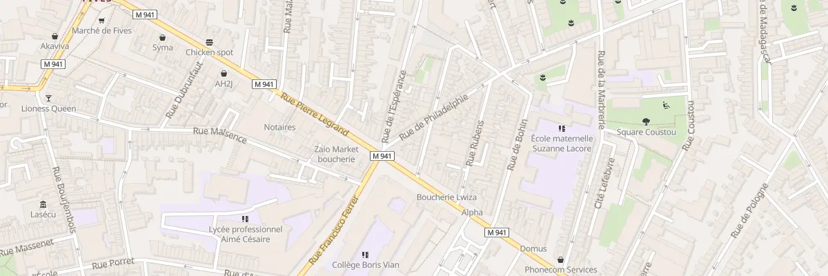 Plan du 6 Rue de Philadelphie à Lille
