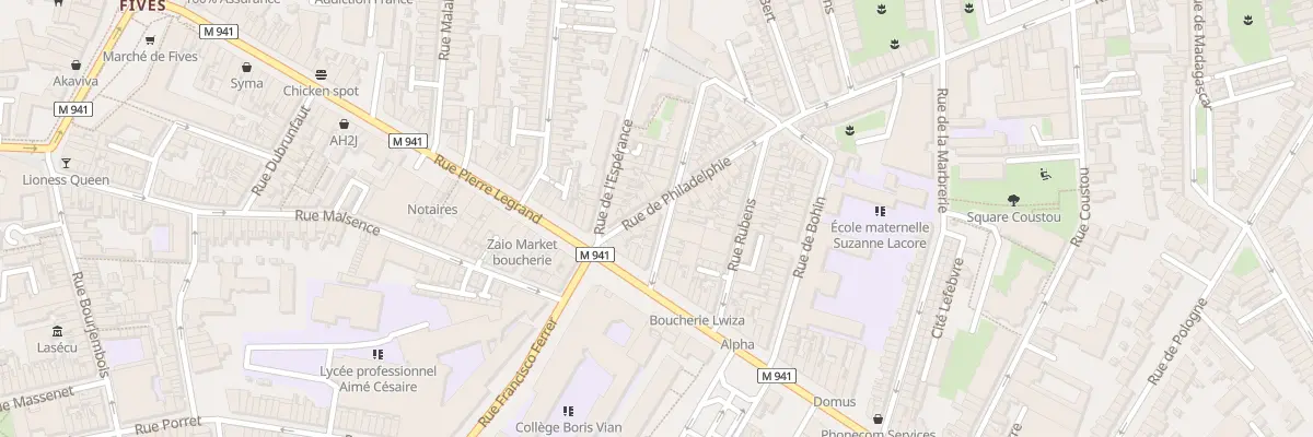 Plan du 8 Rue de Philadelphie à Lille