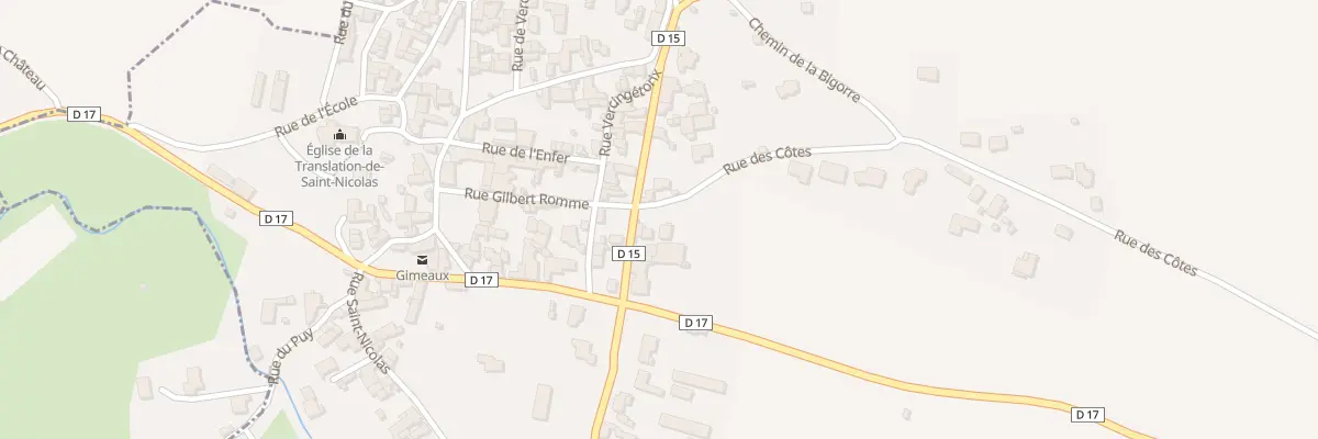 Plan du 2 Rue des Côtes à Gimeaux