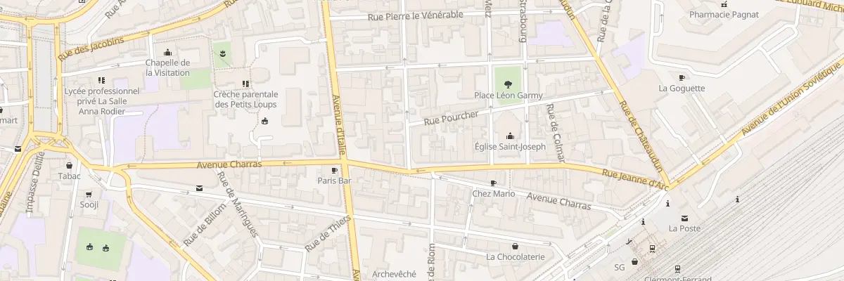 Plan du 2 Rue Pourcher à Clermont-Ferrand