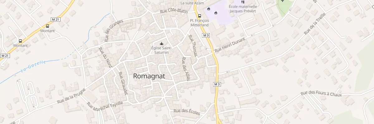Plan du 1 Rue des Alliés à Romagnat