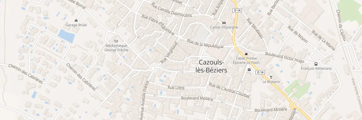 Plan du 14 Rue Rouget de l’Isle à Cazouls-lès-Béziers