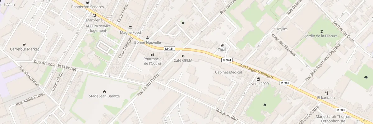 Plan du 36 Rue Roger Salengro à Lille