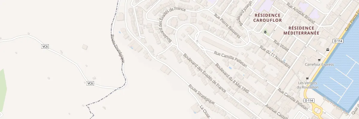 Plan du 40 Bd des Evades de France à Port-Vendres