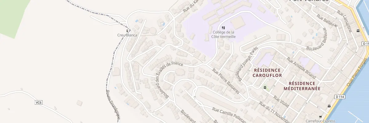 Plan du 71 Bd des Evades de France à Port-Vendres