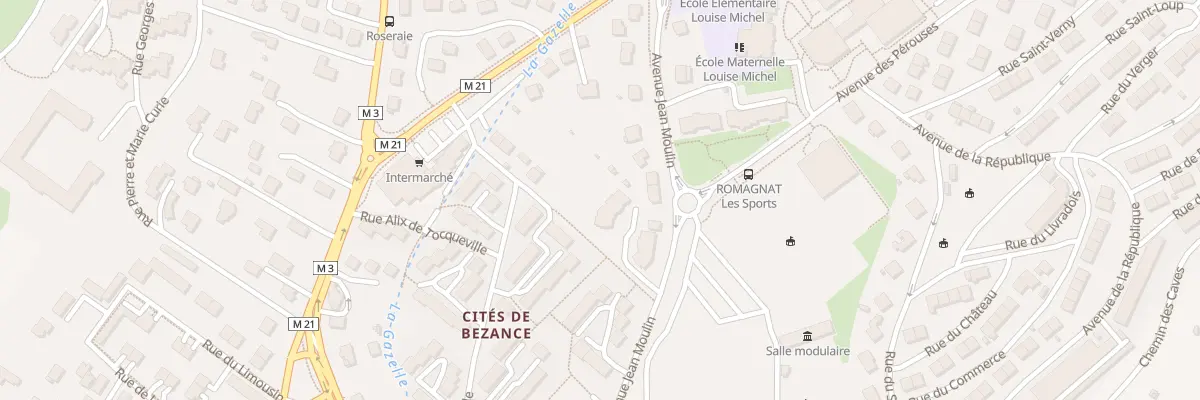 Plan du 1 Av Jean Moulin à Romagnat