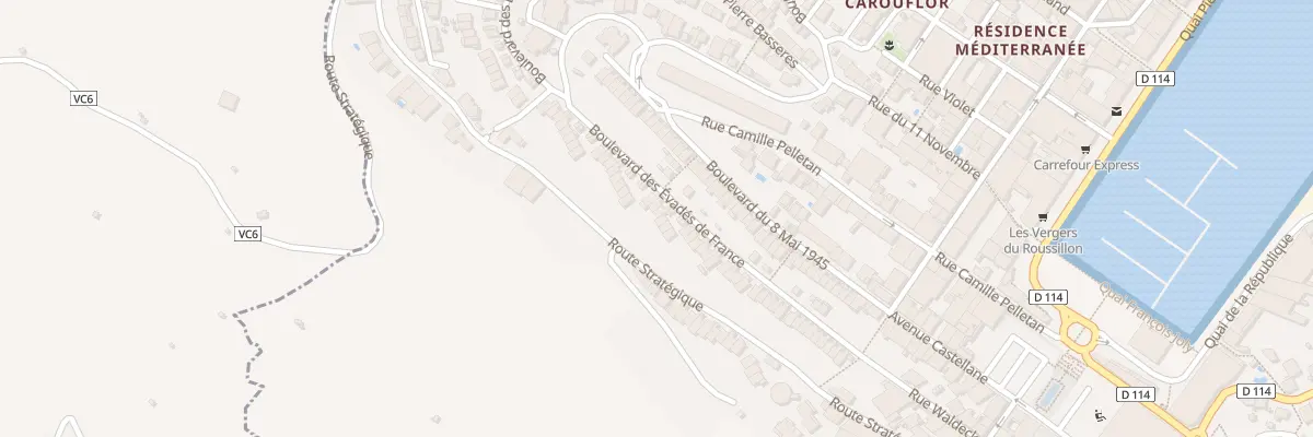 Plan du 28 Bd des Evades de France à Port-Vendres