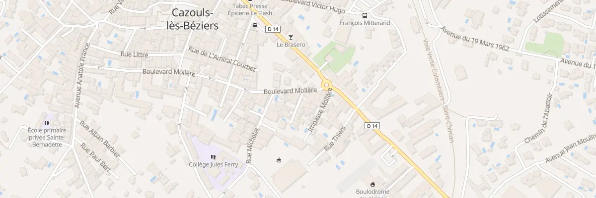 Plan du 34 Bd Molière à Cazouls-lès-Béziers