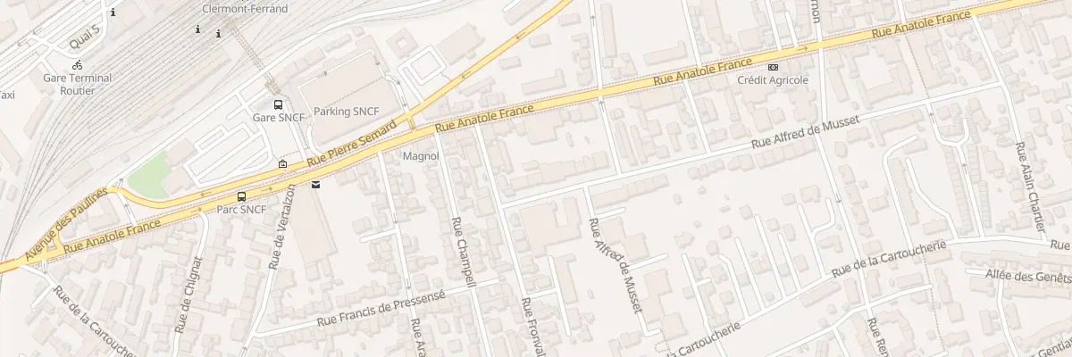 Plan du 5 Rue Alfred de Musset à Clermont-Ferrand