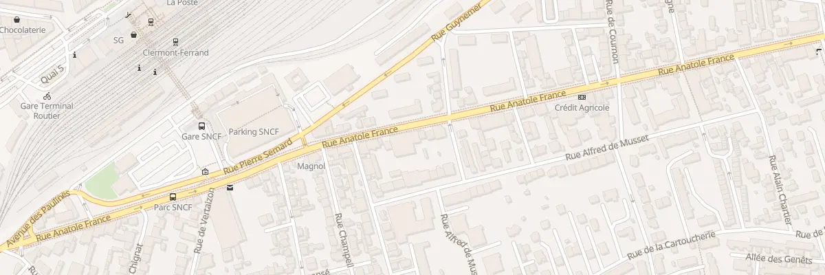 Plan du 9 Rue Alfred de Musset à Clermont-Ferrand
