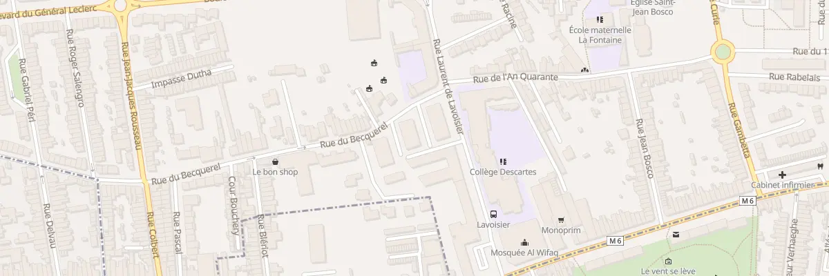 Plan de la Rue du Becquerel à Mons-en-Barœul