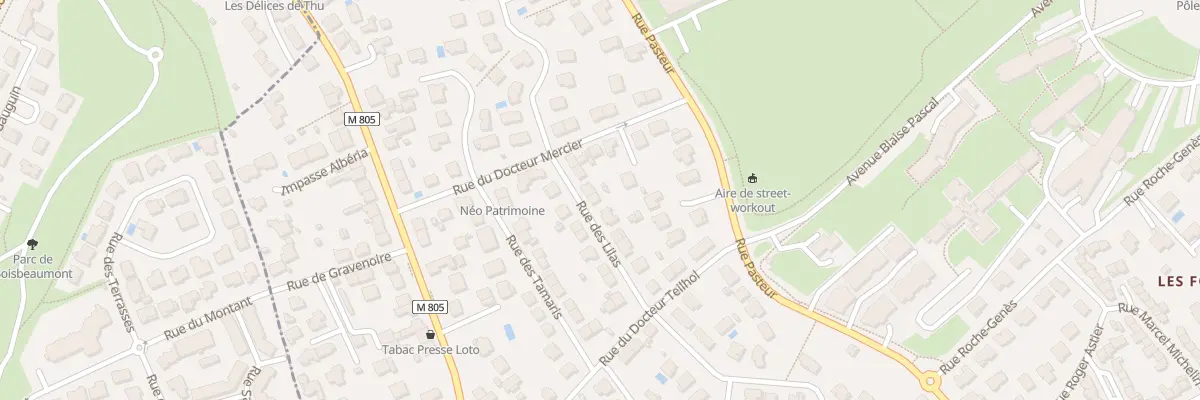 Plan du 10 Rue des Lilas à Aubière