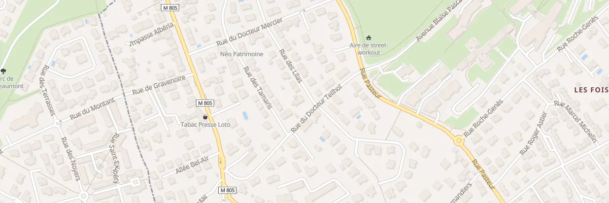 Plan du 1 Rue des Lilas à Aubière