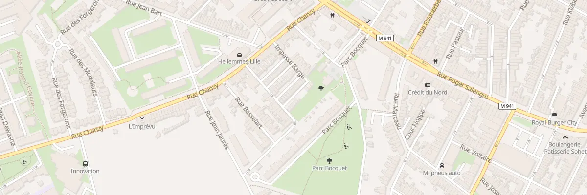 Plan du 44 Cité Basselart Rue Chanzy à Lille