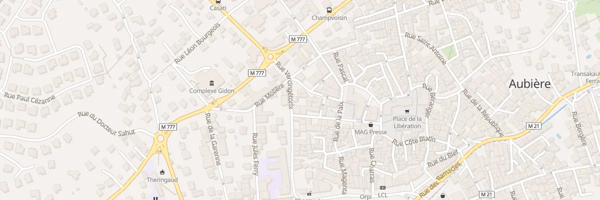 Plan du 3 Rue Vercingétorix à Aubière