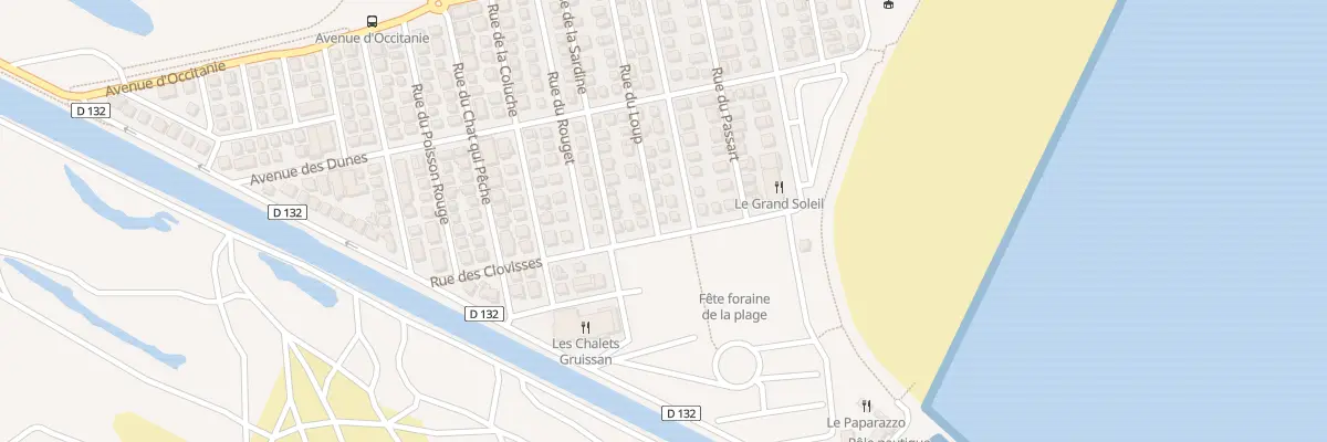Plan du 45 Chalets 1ere Rangee à Gruissan