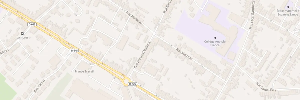Plan du 421 Rue Edouard Vaillant à Sin-le-Noble
