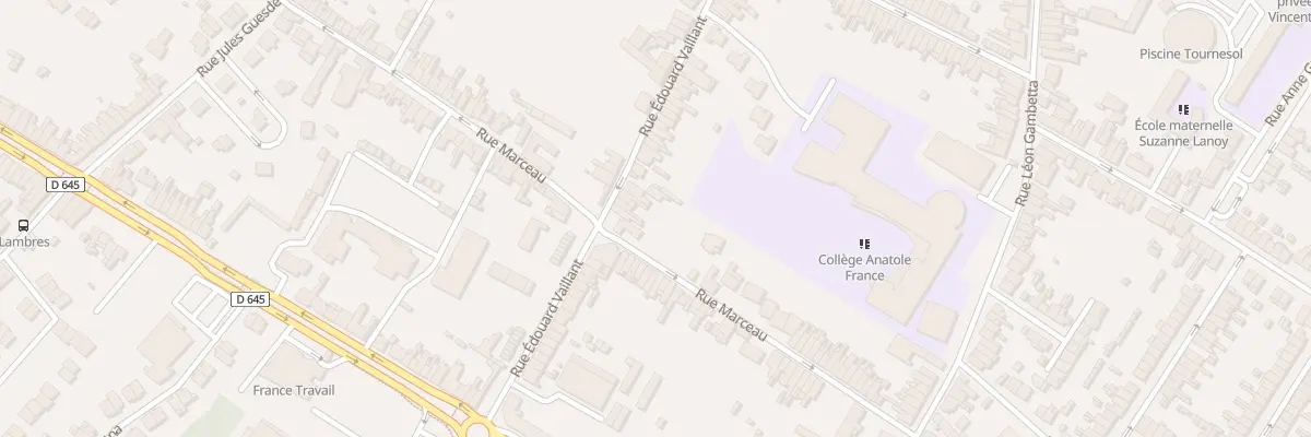 Plan du 345 Rue Edouard Vaillant à Sin-le-Noble