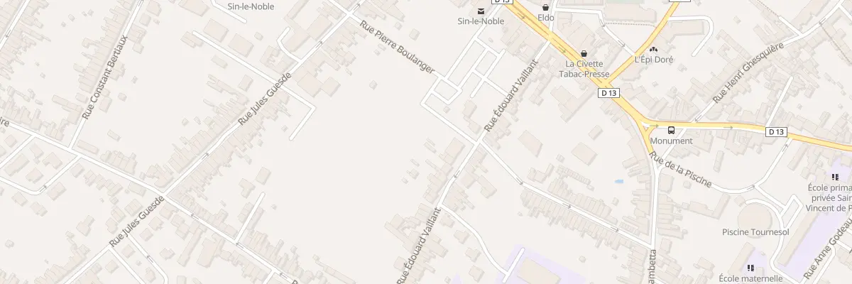 Plan du 160 Rue Edouard Vaillant à Sin-le-Noble