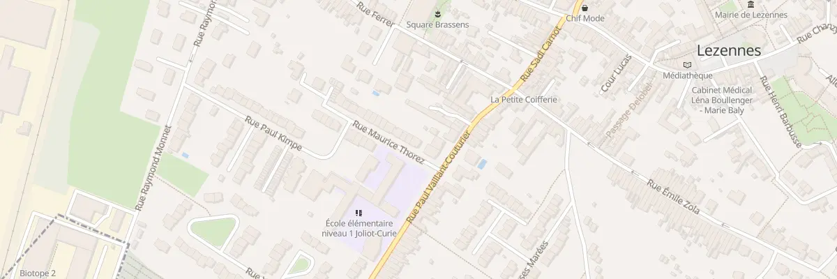 Plan du 2 Rue Maurice Thorez à Lezennes