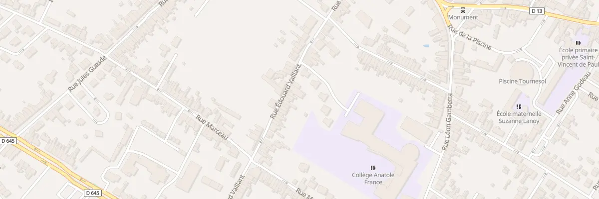 Plan du 257 Rue Edouard Vaillant à Sin-le-Noble