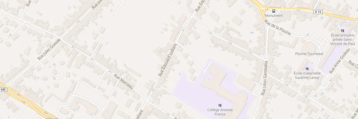 Plan du 241 Rue Edouard Vaillant à Sin-le-Noble