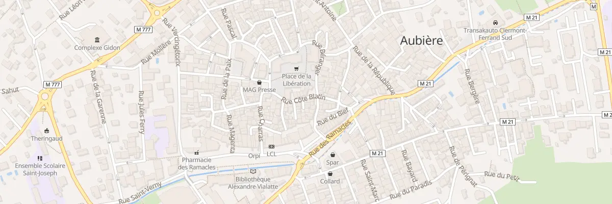 Plan du 28 Rue Cote Blatin à Aubière
