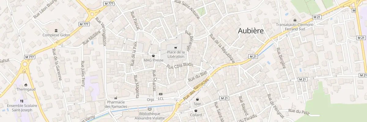 Plan du 21 Rue Cote Blatin à Aubière