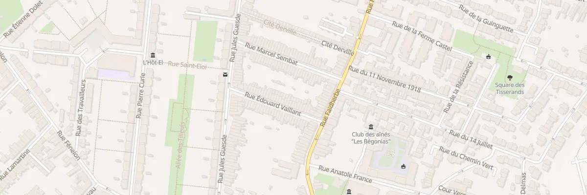 Plan du 16 Rue Edouard Vaillant Hellemmes à Lille
