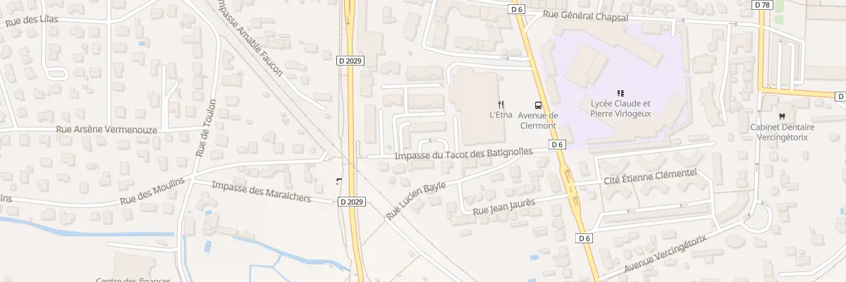 Plan du 3 Imp du Tacot des Batignolles à Riom