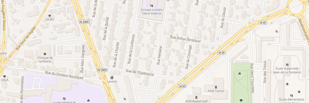 Plan du 17 Rue Verlaine à Clermont-Ferrand
