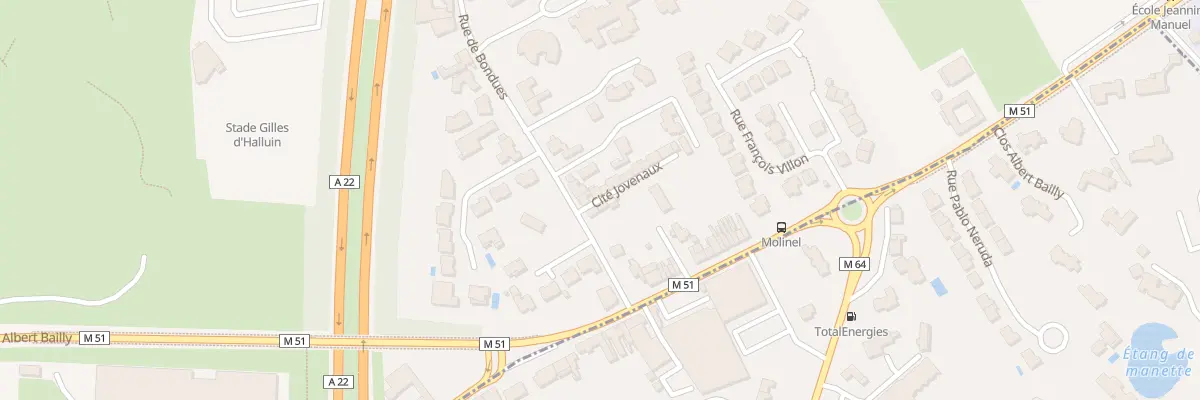 Plan du 1 Cité Jovenaux Rue Bondues à Marcq-en-Barœul