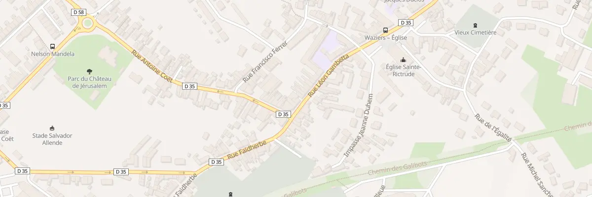 Plan du 22 Rue Leon Gambetta à Waziers
