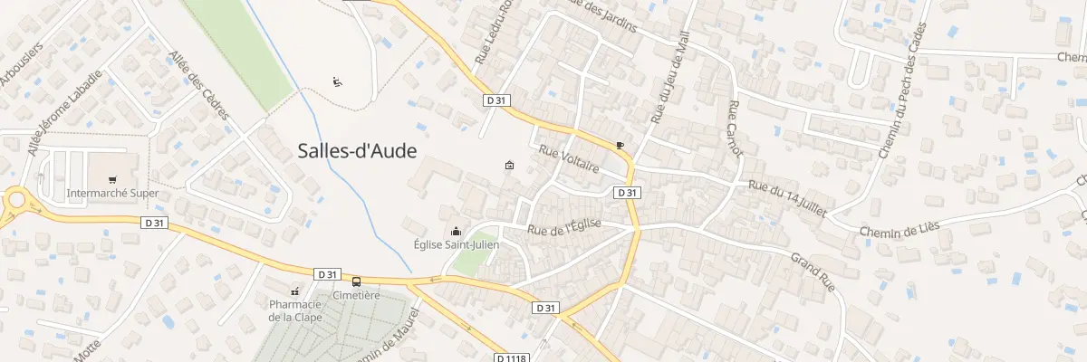 Plan du 6 Rue Rouget de Lisle à Salles-d’Aude