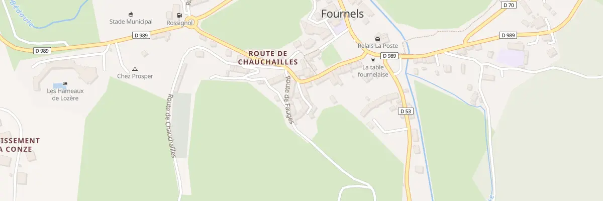 Plan du 5031 Fournels Village à Fournels