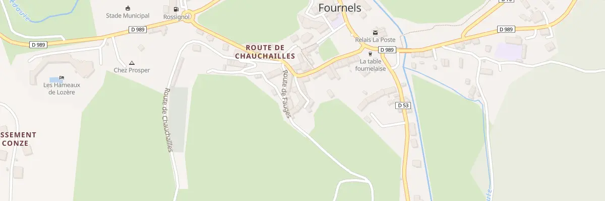 Plan du 5154 Fournels Village à Fournels