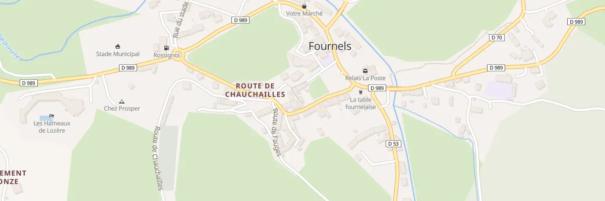 Plan du 5023 Fournels Village à Fournels
