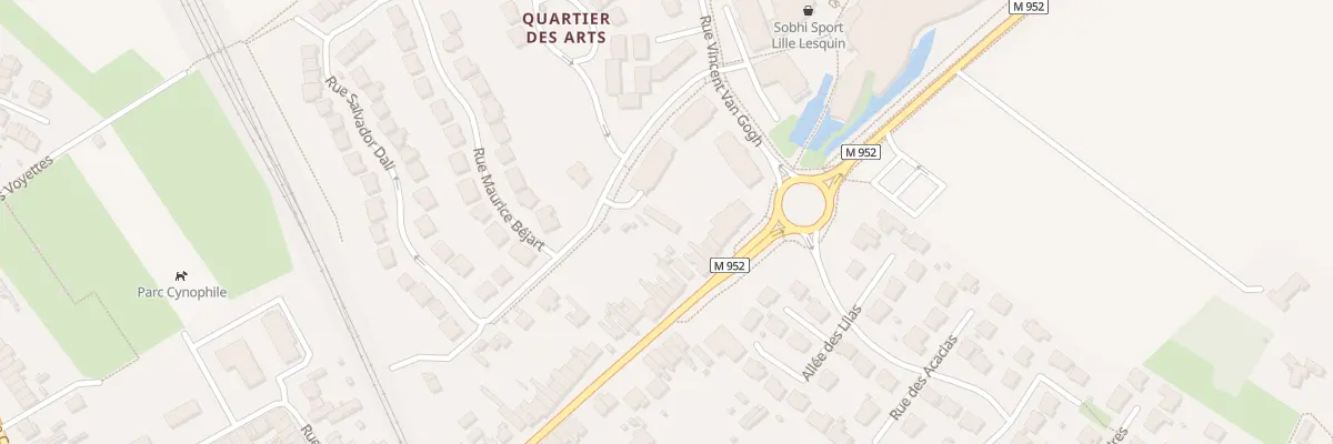 Plan du 1 Rue Vincent Van Gogh à Lesquin