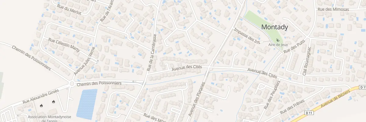 Plan du 19 Av des Cités à Montady
